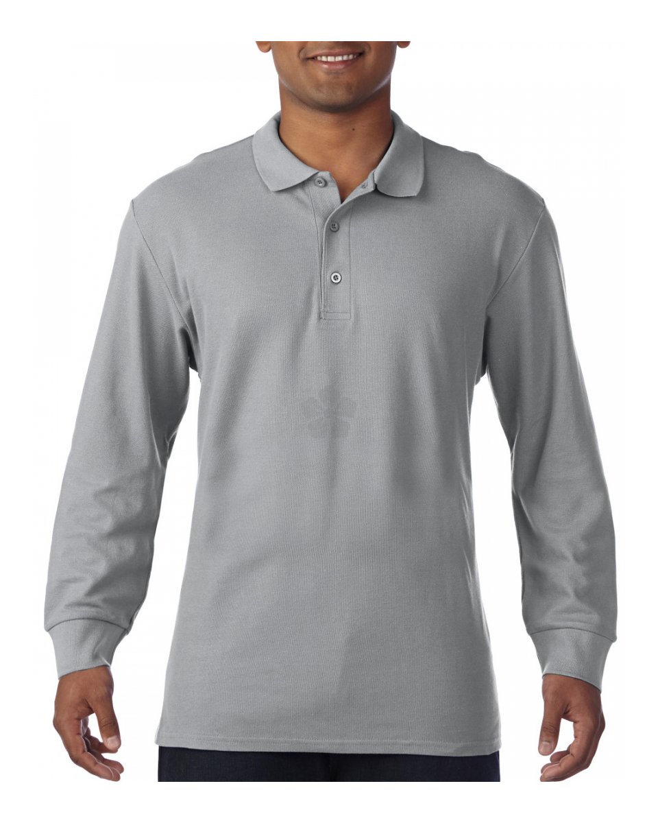 Gildan long outlet sleeve polo