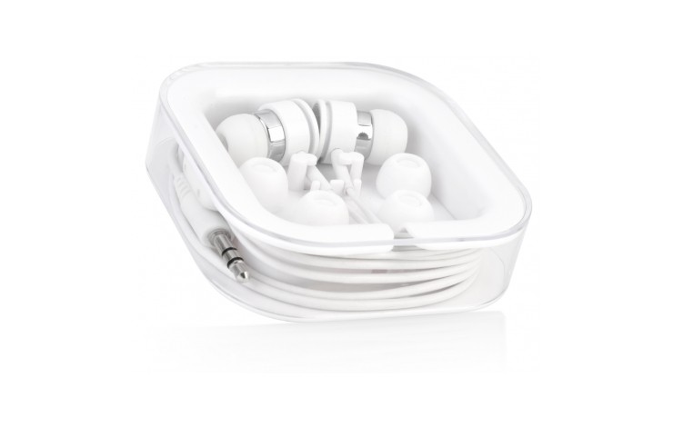 Silver Trim Earphones with Case