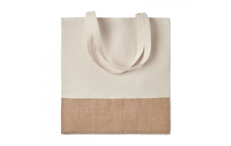 Jute Contrast Tote Bag