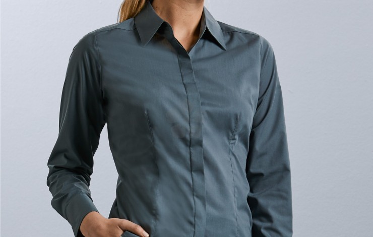 Ladies Long Sleeve Poplin Shirt