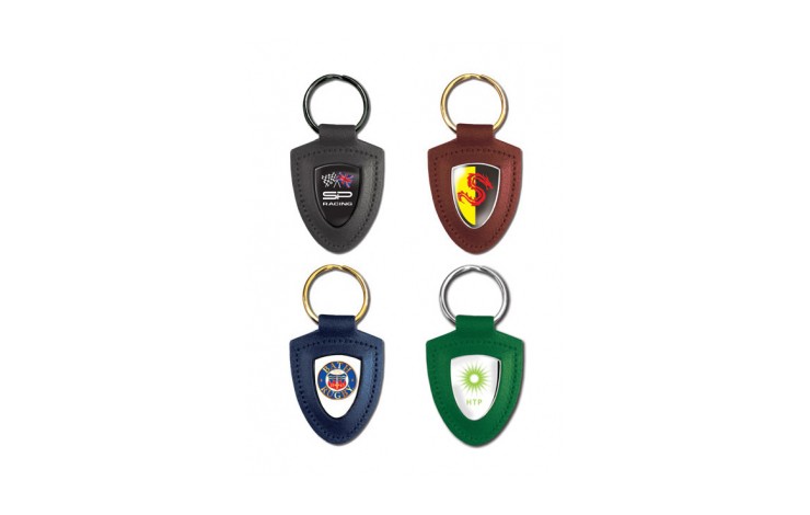 Leather Shield Keyring