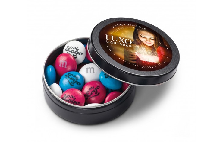 Branded M&Ms in Tin