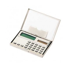 Matt Nickel Card Case with Calculator