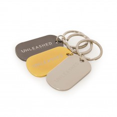 Metal Dog Tag Style Key-Ring