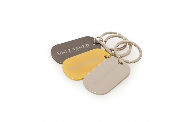 Metal Dog Tag Style Key-Ring