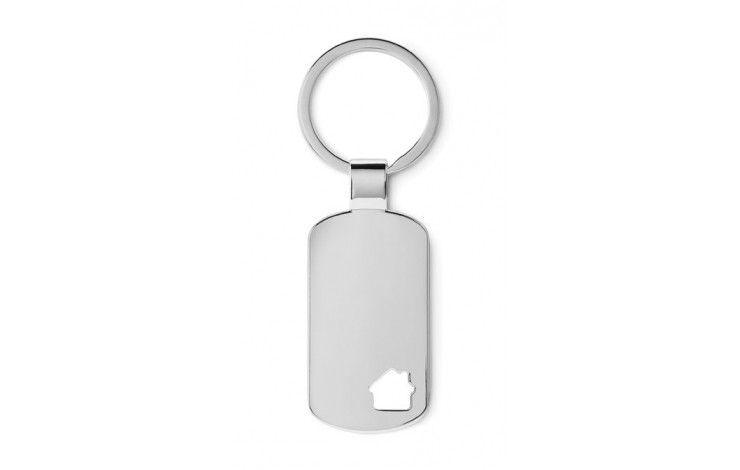 Metal Keyring With House Detail
