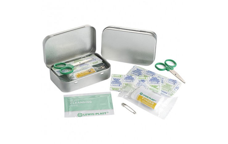 Mini First Aid Kit in an Aluminium Tin