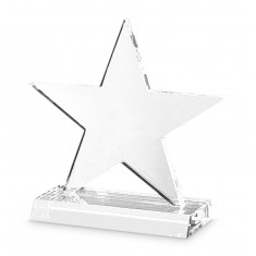 Optical Crystal 5 Pointed Star on Base Award