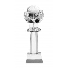 Optical Crystal Mounted Globe Column Award