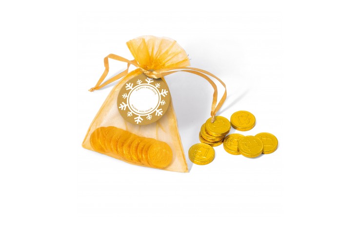 Organza Bag with Chocolate Coins