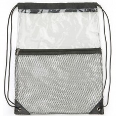 PVC Drawstring Bag with Mesh Pocket