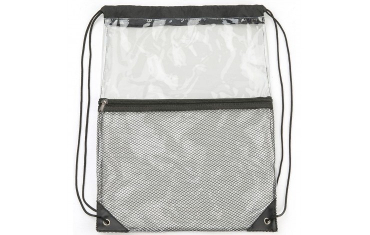 PVC Drawstring Bag with Mesh Pocket