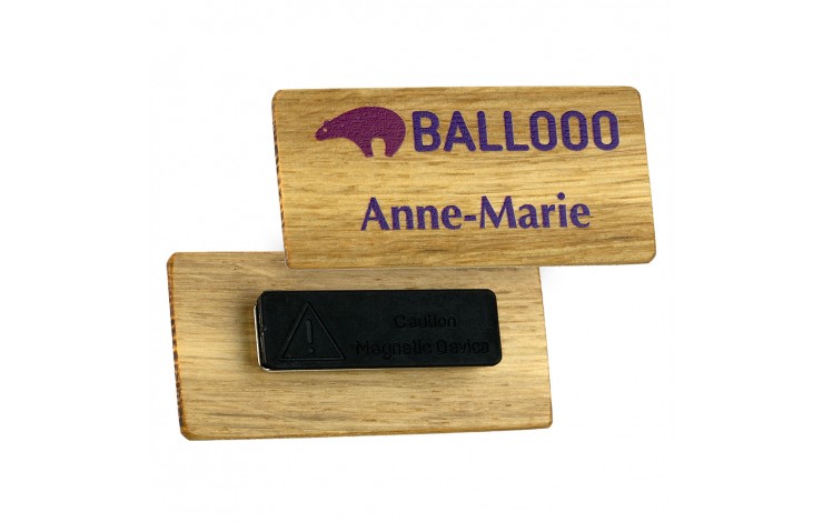 Real Wood Name Badges