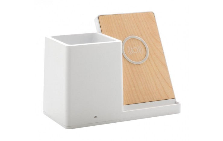 Recycled Plastic Wireless Charger & Desk Organiser