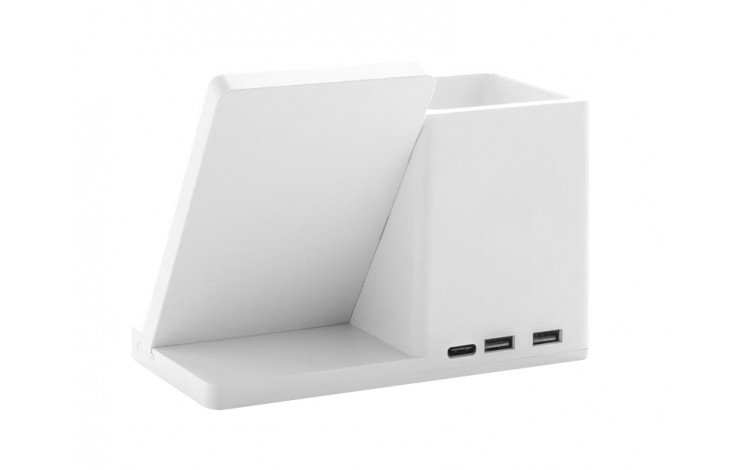 Recycled Plastic Wireless Charger & Desk Organiser