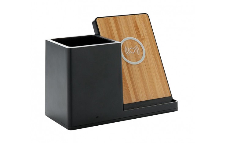 Recycled Plastic Wireless Charger & Desk Organiser