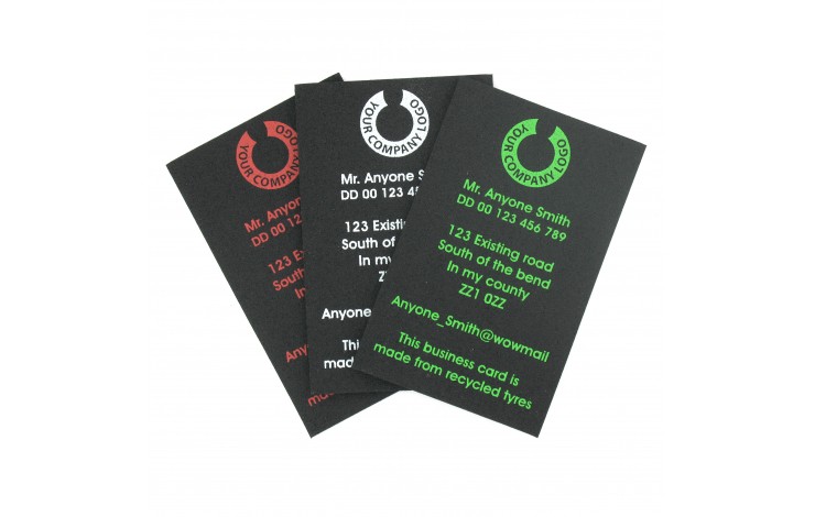 Recycled Tyre Business Cards