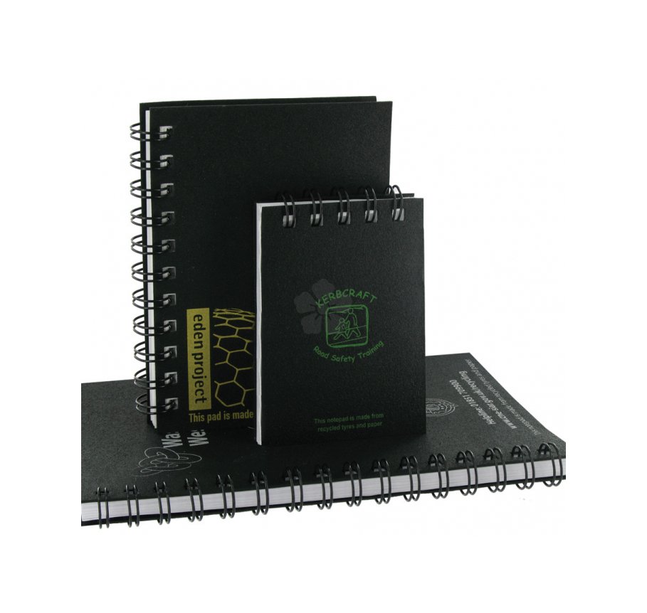Promotional Recycled Tyre Cover Notepads A5, Personalised by MoJo