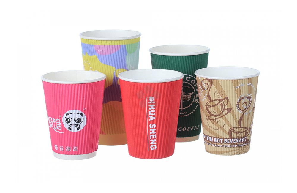 Promotional Rippled Paper Cups - 12oz, Personalised by MoJo Promotions