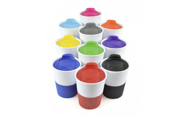 Rubber Base Plastic Take Out Mug