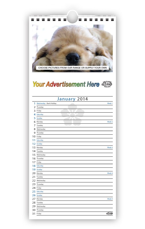 Promotional Slimline Engagement Calendar, Personalised by MoJo Promotions