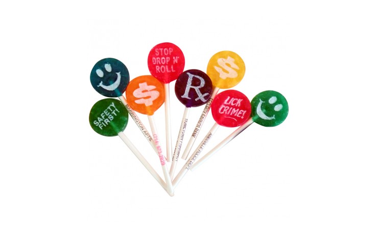 Small Branded Lollipop with Printed Stick