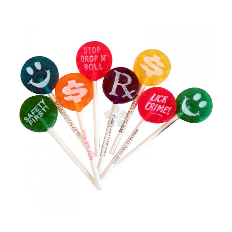 Promotional Small Logo Lollipop with Printed Stick, Personalised by