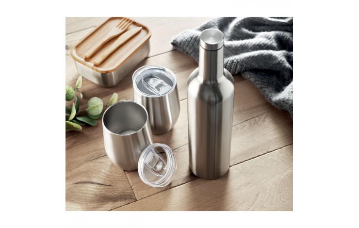 Stainless Steel Bottle and Mug Set