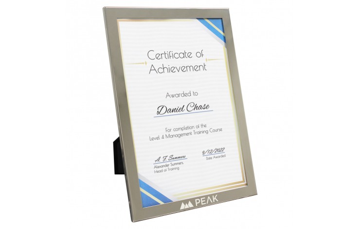 Stainless Steel Certificate Frame