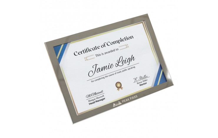 Stainless Steel Certificate Frame
