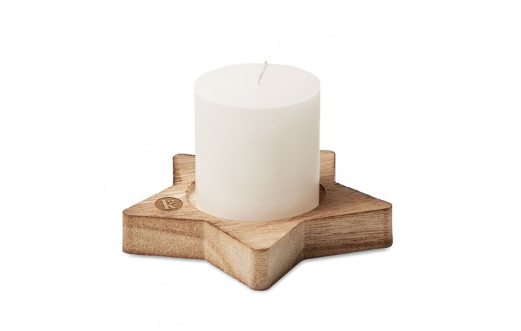 Star Shaped Candle Base With Festive Candle