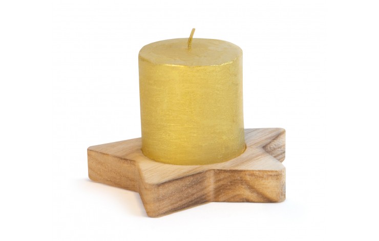 Star Shaped Candle Base With Festive Candle