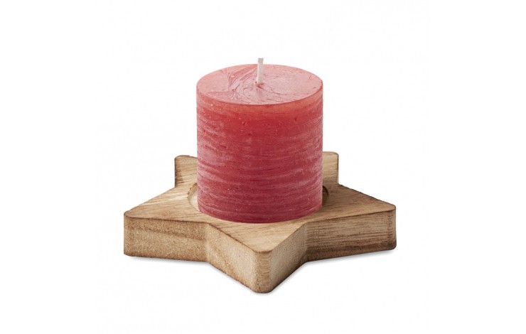 Star Shaped Candle Base With Festive Candle