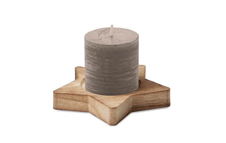Star Shaped Candle Base With Festive Candle