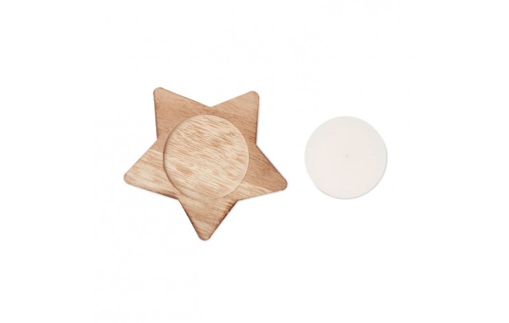 Star Shaped Candle Base With Festive Candle