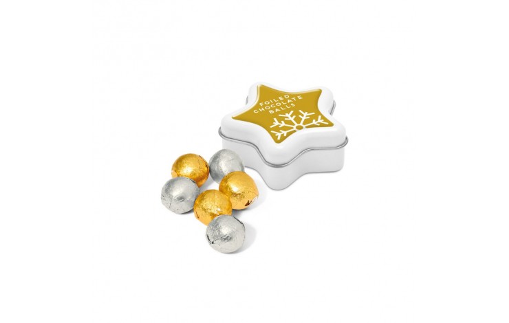 Star Tin filled with Chocolate Balls