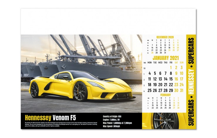 Supercars Wall Calendar