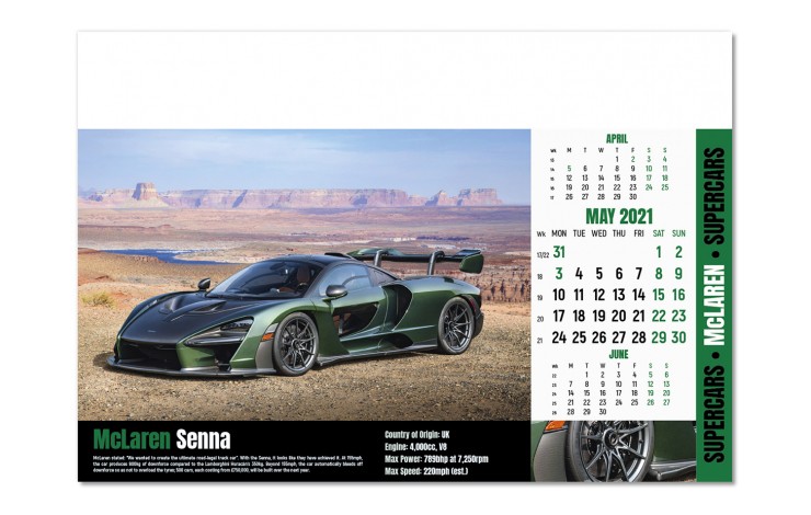 Supercars Wall Calendar