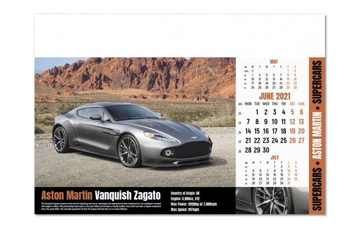 Supercars Wall Calendar