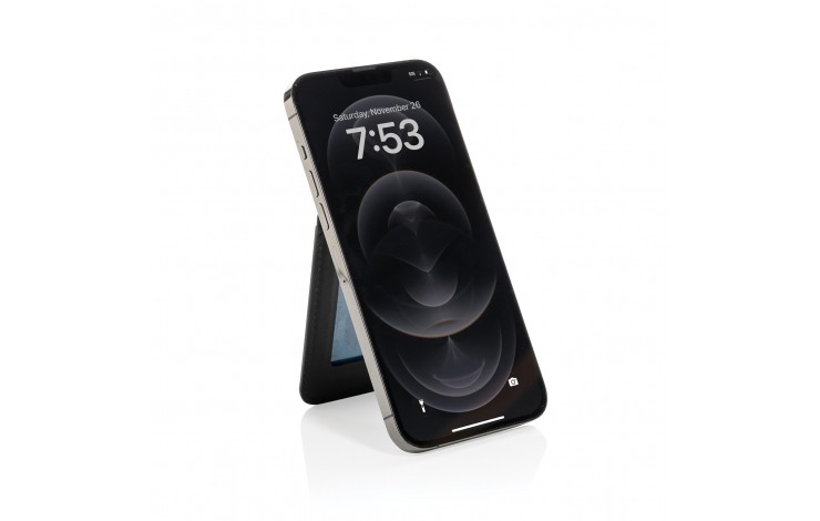 Swiss Peak Magstand RCS recycled PU magnetic phone wallet