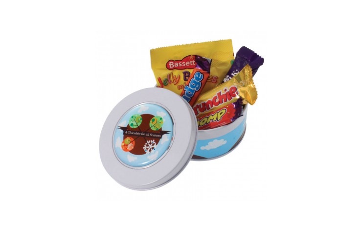 TIn Filled with Cadbury Treat Size Chocolates