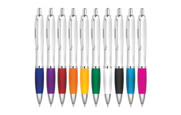 White Curvy Ballpen