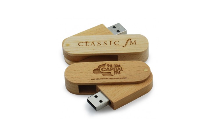 Wooden Swivel USB