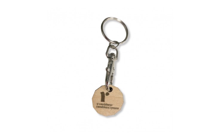 Wooden Trolley Coin Keyring