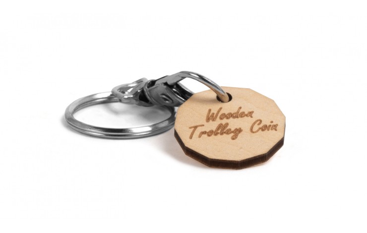 Wooden Trolley Coin Keyring