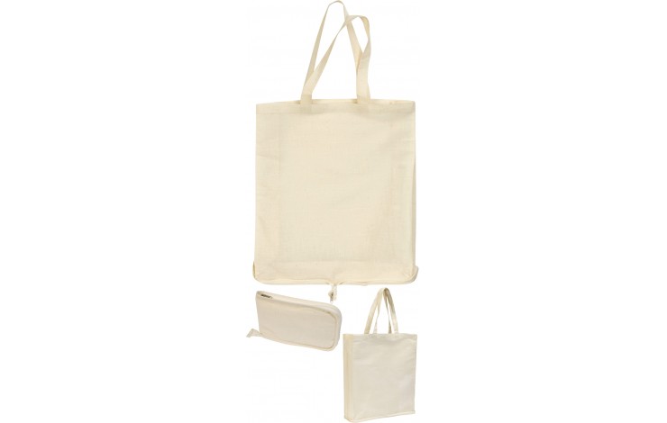 Zipped Cotton Fold-up Shopper